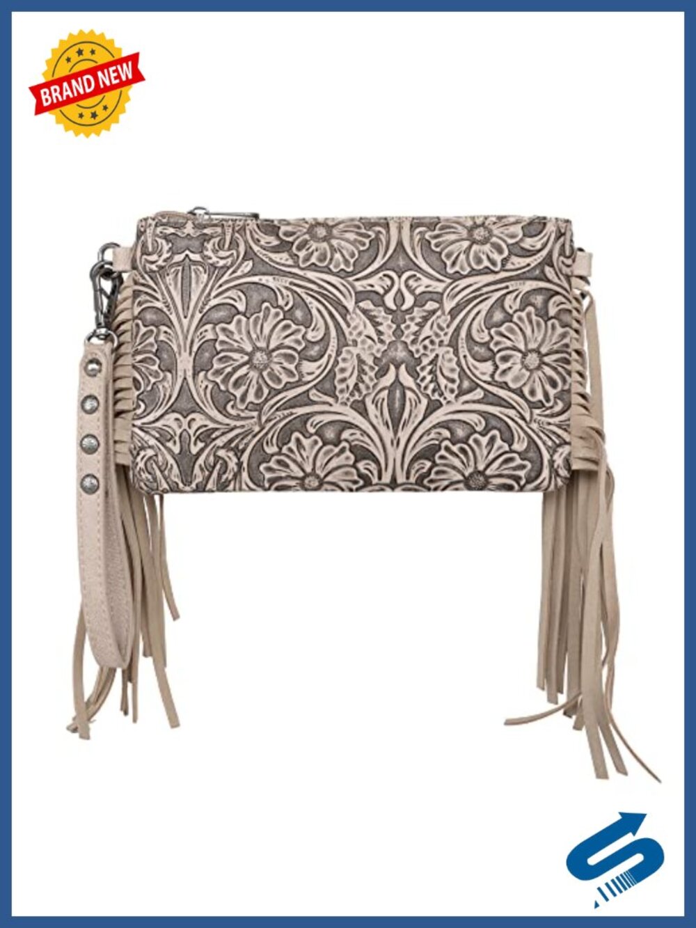 Western Crossbody Wallet Purse for Women Wristlet Clutch Cowgirl Floral